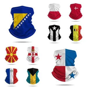 Denmark Poland Puerto Rico Belgium North Macedonia Flag Pattern Face Cover Custom High Quality Tube Neck Gaiter