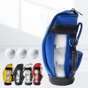 Dericsson Lightweight Waterproof Durable Portable Golf Ball Bag Holder with 5 Colors PU Leather Pouch for Golf Balls and Tees