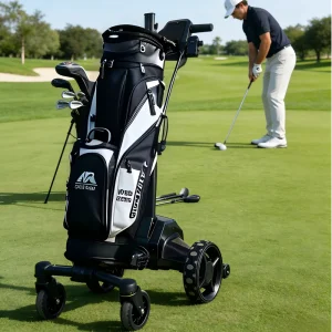 Design Lightweight AI Caddy Golf Trolley Follow Me Foldable With Lithium Battery & Umbrella Stand