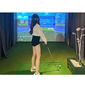 Digital Liangjia Indoor Golf Practice Simulator Touchscreen Infrared Dual High Speed Camera Sensor Worldwide Virtual Stadiums