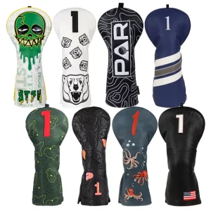 Digital Patch Embroidery PU Leather Golf Driver Club Headcover