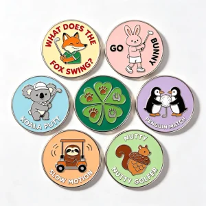 Direct Factory Custom Various Style Funny Large Coin Golf Ball Marker Divot Tool Ball Marker Magnetic Golf Ball Marker