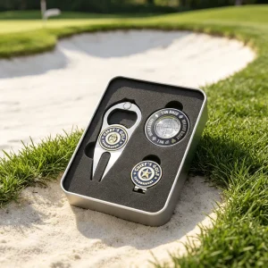 Direct Factory High Quality Customized Logo Durable Green Custom Enamel Golf Ball Marker Set Box