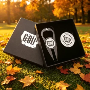 Diy Custom New Design Premium Quality Gray Divot Tool Ball Marker Gift Set Box