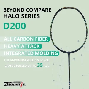 Dmantis Professional Carbon Fiber Badminton Racket Top Level 5U Weight PU Grip Model D200 Durable Sports Graphite Fabric Soft