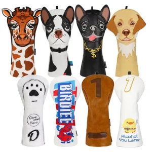 Dog Golf Headcover Driver Cover Wood Club Golf Head Cover Waterproof Golf Accessories