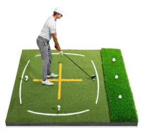 Dual Turf 5X4 FT Golf Hitting Mat with EVA Backing and PP Turf for Golf Practice Golf Hitting Chipping Training Equipment