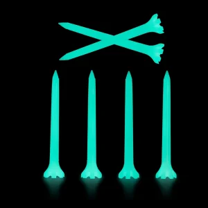 Durable 67mm Lightweight Eco-Friendly Glowing Golf Tees with Custom Logo Seven Claw Style Plastic PP Wood Bamboo Material
