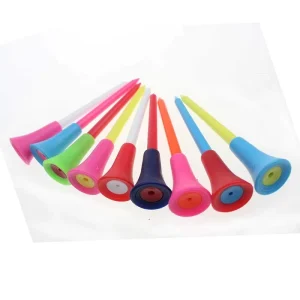 Durable 83mm Golf Tees with Mix Colors Rubber Cushion Top and Plastic Ball Holder Accessories