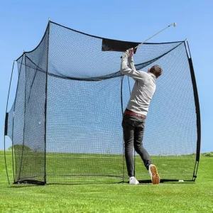 Durable 8ft X 8ft X 8ft Pop Up Golf Cage with Wheeled Carry Bag Impact Net for Outdoor and Indoor Training Aid
