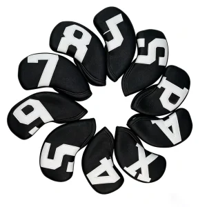 Durable Black Neoprene Numerical Customized Golf Iron Club Head Cover Accessory
