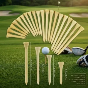 Durable Custom Bamboo Golf Tees Multi Size Assortment 42/54/70/83mm Golf Accessories for Golfer