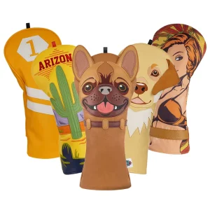 Durable Golf Accessories Gift Plush Liner Driver Golf Headcover Portable Golf Wood Covers Leather Custom