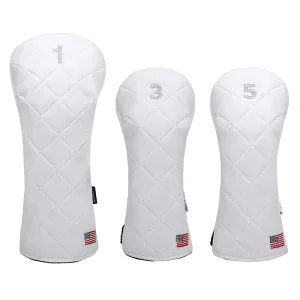 Durable Golf Headcover Custom Embroidery Logo PU Leather Golf Head Cover Wood Cover Set Golf Club Cover