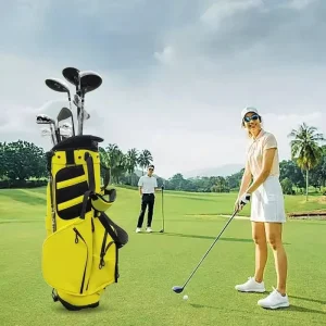 Durable Golf PU Coated Stand Bag Waterproof Nylon Light Weight Stylish Golf Travel Bag