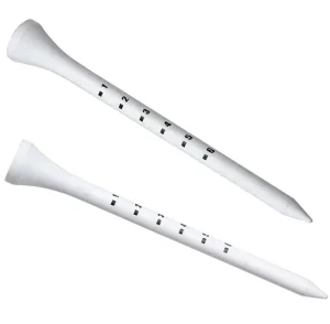 Durable Golf Tees for Reducing Friction and Side Spin Printed with Marks Stripes