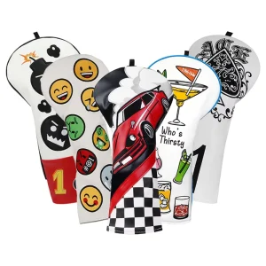 Durable Leather Golf Driver Head Cover with Embroidery