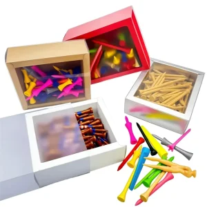 Durable Lightweight Wooden Bamboo Golf Tees Color Box Step Down Plastic OEM Custom Logo Golf Accessories