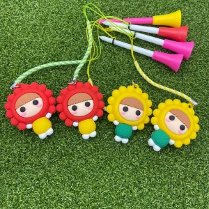 Durable Novelty Golf Tee Set with Rubber Sunflower Girl Character 83mm Blank Plastic Tee and Anti Lost Rope