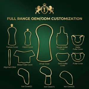 Durable OEM Golf Headcover Deluxe Golf Club Head Covers Alligator Custom Mallet Putter Head Cover