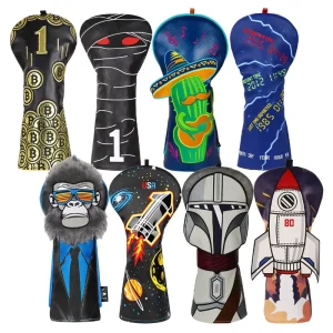 Durable PU Golf Accessories Gift New Design Plush Driver Golf Headcover Portable Golf Club Head Cover