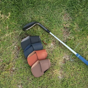 Durable PU Leather Golf Head Protector Lightweight Golf Iron Head Cover with Velcro Closure Multi-Color Golf Head Holder