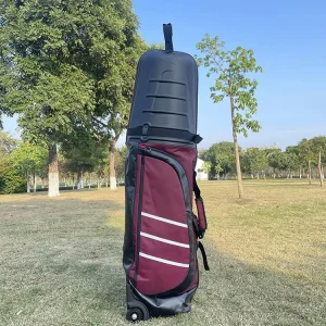 Durable Polyester SanYing Black Golf Club Travel Bag with Wheels and Cover