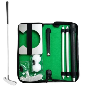 Durable Portable Aluminum Golf Putter Set Kit with Golf Bag for Ambidextrous Indoor Office Practice