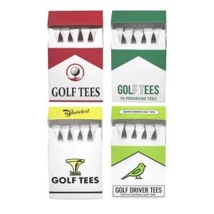 Durable Unbreakable Wood Golf Tees Personalized Cigarette Box Package Premium Bamboo Golf Tees