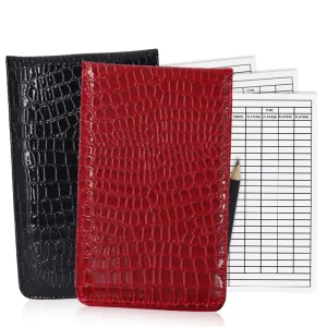 Durable Waterproof PU Leather Golf Score Book Collocation Golf Scorecard with Scoring Pen Golf Scorecard Book