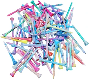 Durable Wooden Professional Golf Tees 100 Pieces Multiple Colors Mixed Sizes