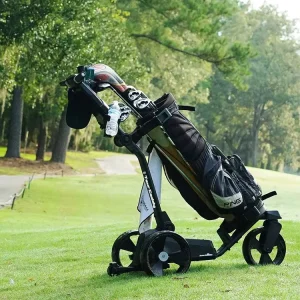 Easy 3 Wheel Folding Green Golf Ground Use Electric Golf Trolley With Remote