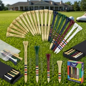 Eco Friendly Biodegradable Bamboo Wooden Plastic Golf Tees Assorted Length 42 54 70 83mm Personalized Golf Course Training