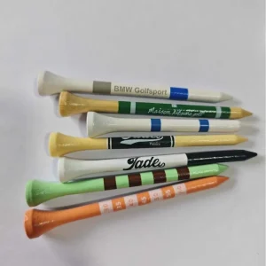 Eco Friendly Durable Plastic and Bamboo Golf Tees Custom Color Printed Custom Logo Golf Accessories