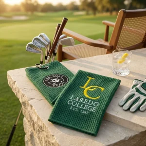 Eco Friendly Microfiber Sports Towel with Embroidered Custom Logo Quick Dry Golf Sports Cleaning Embroidered Golf Towels