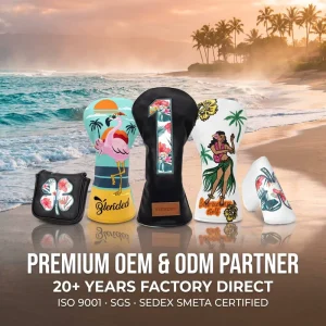 Eco Friendly PU Golf Headcover Set Driver Putter Waterproof Biodegradable Packaging Custom Logo Factory For Sustainable Brand