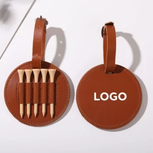 Eco Golf Tee Leather Holder Case Golf Accessory Pouch Ball Tee Organizer Storage Bag