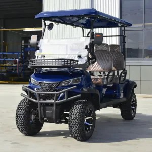 Eco friendly 4 Seater Electric Golf Cart with Lithium Battery Adjustable Seats 30 50Km h for Property Management Mountain Resort