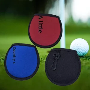 Eco friendly Golf Ball Cover Hook Fleece Lined Polyester Protective Case Ball Wiping Bag Trendy Sports Accessory