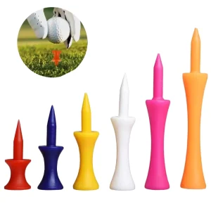 Eco-friendly Lightweight Plastic Golf Ball Tees Custom Logo Step-Down Tee Holders Durable Golf Accessories