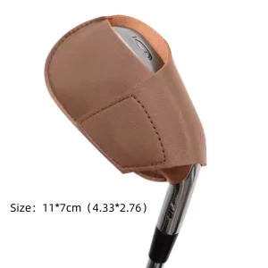 Eco friendly PU Leather Embroidered Single Sided Golf Club Protector Iron Head Covers Classic Hook Loop