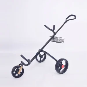 Electric 3 Wheel Steel Frame Foldable Rental Golf Trolley with Basket Trolley Bag Scorecard Umbrella Holder Modern Design