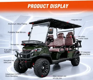 Electric 6 Passenger Golf Cart Off Road Golf Buggy 60V 5KW Dot CE Certified Aluminium 30 50Km h 70 90km
