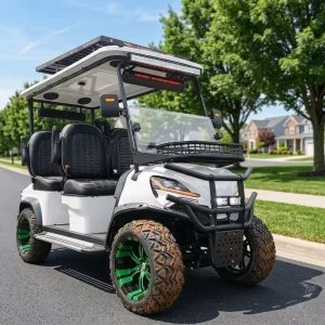 Electric Golf Cart 4 Seat Lithium Battery Off Road Tires Customizable for Resort and Golf Course Use