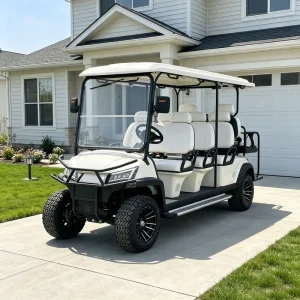 Electric Golf Cart 4 Seater 72V Lithium with Customizable Body Color Added Rear Cargo Box and Extra Storage DOT Certified