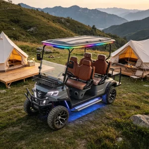 Electric Golf Carts 4 Seater 72V Lithium DOT Certified with Seat Belts Turn Signals and Deluxe Interior