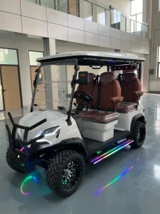 Electric Golf Carts Equipped with Starry Sky Roofs Sound Systems Speakers Four Seater Golf Carts
