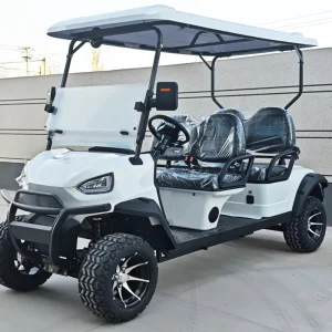 Electric White Golf Cart With Loading Platform for Hunting and Farm