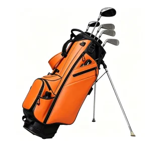 Elegant Golf Bag Orange & Black Lightweight Waterproof Nylon Design for Men & Women
