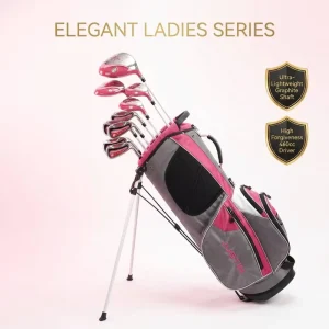 Elegant Ladies Golf Club Package Set Complete Women’s Golf Clubs with Titanium Driver & Ultra-Light Graphite Shaft